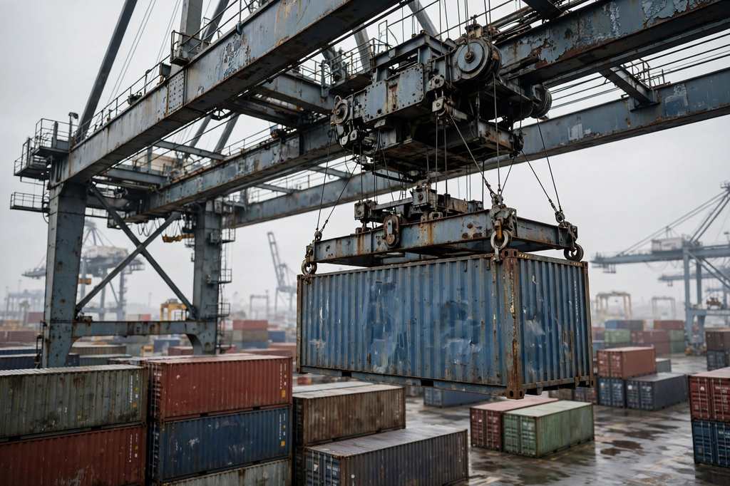 Container cranes at a Mexican Pacific port