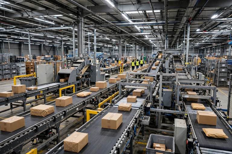 Fulfillment center sorting line for distribution in Mexico