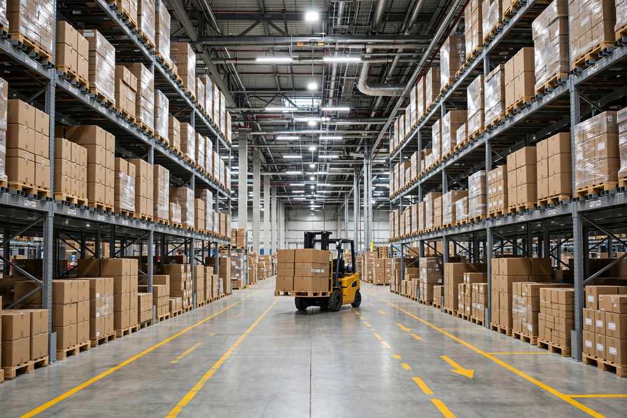 Bonded warehouse interior — recinto fiscalizado in Mexico